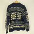 H.RIPAS バーズアイ ノルディック 柄 ウール ジップアップ ニット メンズ import:M