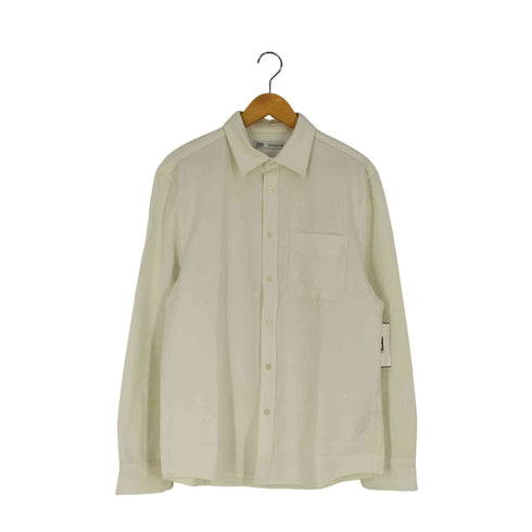 ザラ ZARA ポケット付き レギュラーカラーシャツ メンズ import:M