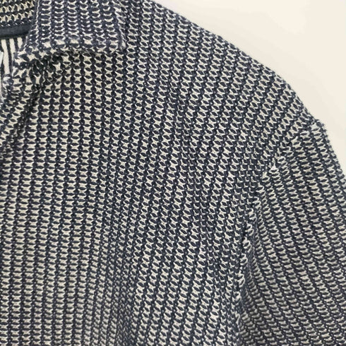 ザラ ZARA 裏地ストライプ ニット スキッパー ポロシャツ メンズ import:M