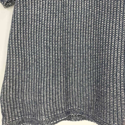 ザラ ZARA 裏地ストライプ ニット スキッパー ポロシャツ メンズ import:M