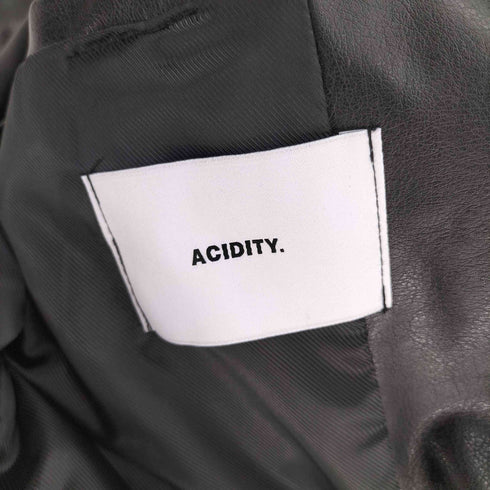 ACIDITY フェイクレザー クロップド ダブル ライダース レディース