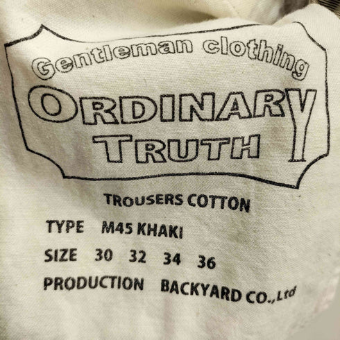 ORDINARY TRUTH M45 KHAKI トラウザーチノパンツ メンズ 30