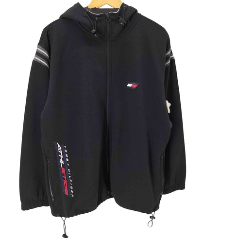 ヒルフィガー HILFIGER 90S 00S リブ切替 フード付き ジャケット 裾ドローコード メンズ JPN:L