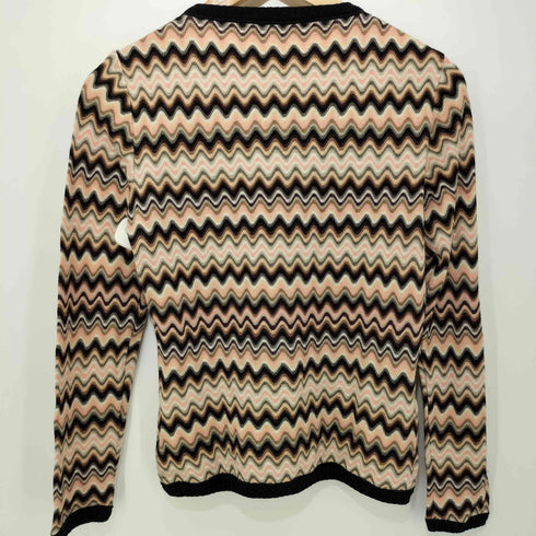 ミッソーニ MISSONI イタリア製 波打ち柄 Uネックニット レディース