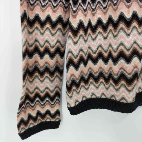 ミッソーニ MISSONI イタリア製 波打ち柄 Uネックニット レディース