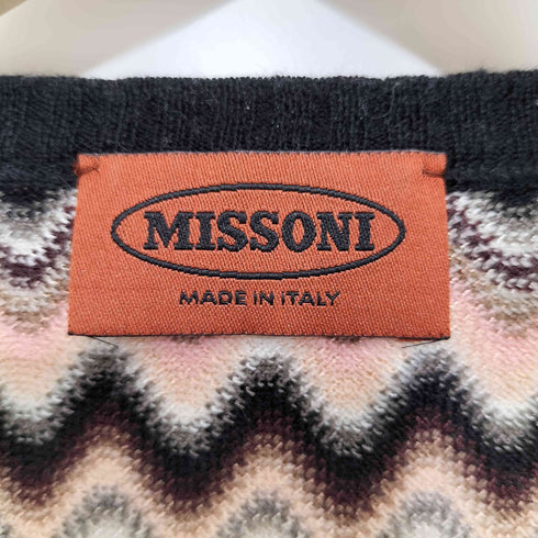 ミッソーニ MISSONI イタリア製 波打ち柄 Uネックニット レディース