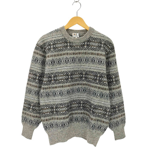 ダックスロンドン DAKS LONDON 総柄 フェアアイル アルパカ混 クルーネック ニット メンズ L
