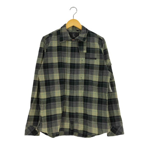 ヒステリックグラマー HYSTERIC GLAMOUR ウールブレンド コットン 比翼 ジップアップ ネルチェックシャツ メンズ JPN:L