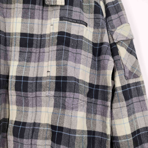 ヒステリックグラマー HYSTERIC GLAMOUR ウールブレンド コットン 比翼 ジップアップ ネルチェックシャツ メンズ JPN:L