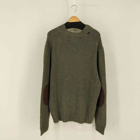 ポロバイラルフローレン Polo by RALPH LAUREN 90s エルボーパッチ アクリルリネン混コットンVネックニット メンズ import:XL