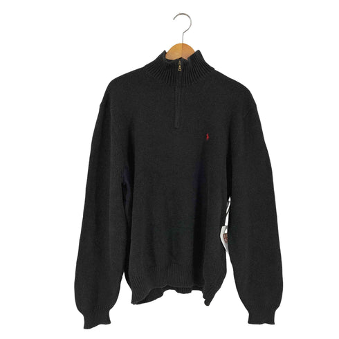ポロバイラルフローレン Polo by RALPH LAUREN 90s スモールポニー刺繍 ハーフジップコットンニット メンズ import:XL