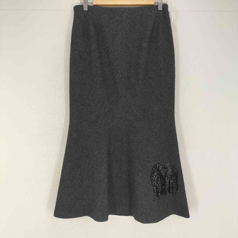 イタリヤ 伊太利屋 刺繍デザイン ウールタイトスカート レディース 11