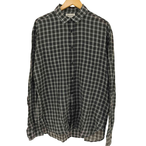 サンローランパリ SAINT LAURENT PARIS MADE IN ITALY 両ポケ コットンチェックL/Sシャツ メンズ UK:40