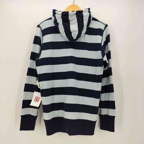 ユニクロ UNIQLO 00S OLD LIGHT WEIHT SWEAT ボーダー ダブルジップアップ パーカー Y2K グランジ メンズ JPN:L