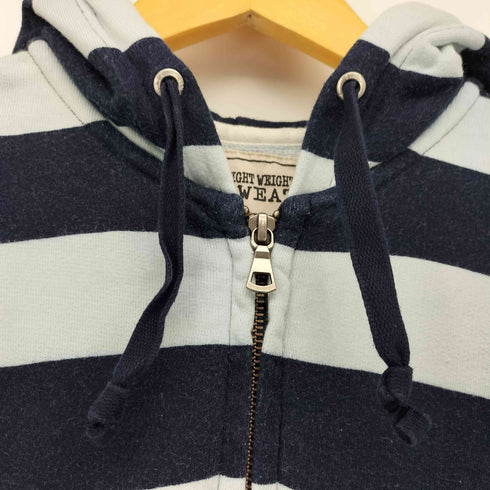 ユニクロ UNIQLO 00S OLD LIGHT WEIHT SWEAT ボーダー ダブルジップアップ パーカー Y2K グランジ メンズ JPN:L