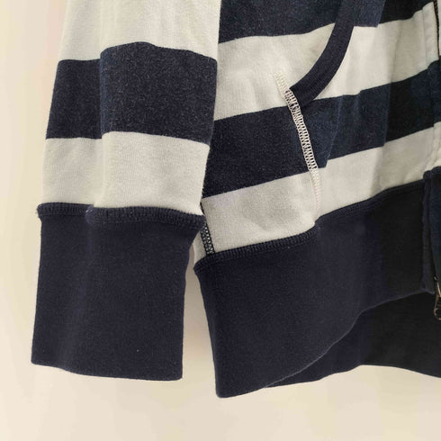 ユニクロ UNIQLO 00S OLD LIGHT WEIHT SWEAT ボーダー ダブルジップアップ パーカー Y2K グランジ メンズ JPN:L
