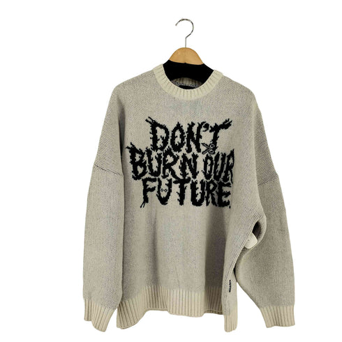 アジョバイアジョ AJOBYAJO DBOF Wool Knit Sweater フロントメッセージ ラムウールニット メンズ RELAXED