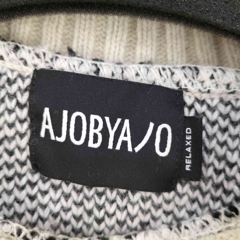 アジョバイアジョ AJOBYAJO DBOF Wool Knit Sweater フロントメッセージ ラムウールニット メンズ RELAXED