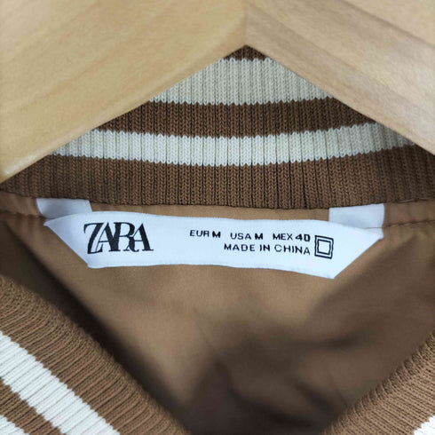 ザラ ZARA DNWR ワッペン アームバイカラー スムース ポリ スタジアムジャケット スタジャン メンズ import:M