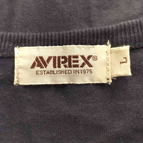 アヴィレックス AVIREX オーバーダイド ヘンリーネック フラッグ Tシャツ OVER DYED HENLY NECK FLAG T-SHIRT メンズ L