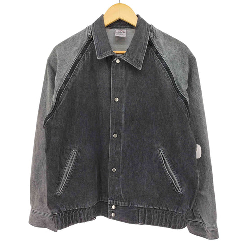 JORDACHE ジップ切替 ブラックデニム ベスト Gジャン ジャケット メンズ