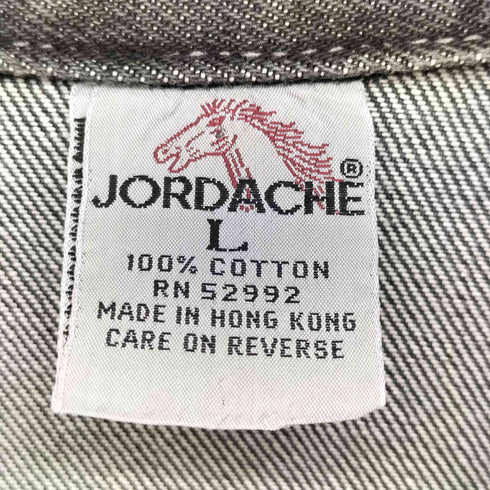 JORDACHE ジップ切替 ブラックデニム ベスト Gジャン ジャケット メンズ