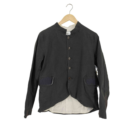 ヤーモ yarmo MADE IN ENGLAND コットンリネン マオカラ―ジャケット レディース JPN:38