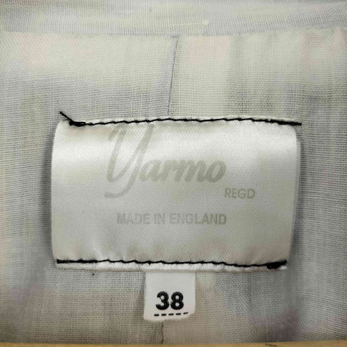 ヤーモ yarmo MADE IN ENGLAND コットンリネン マオカラ―ジャケット レディース JPN:38