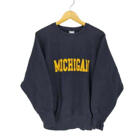 チャンピオン Champion 90S REVERSE WEAVE 刺繍タグ MADE IN USA MICHIGAN ラバープリントスウェット メンズ JPN:M