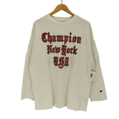 チャンピオン Champion オールドイングリッシュ ブラックレター グラフィックプリント ルーズフィット オーバーサイズ ロンT メンズ JPN:L