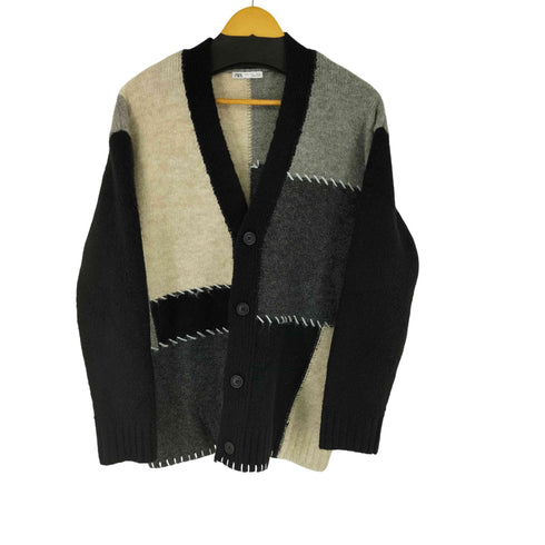 ザラ ZARA ツギハギニットカーディガン メンズ L