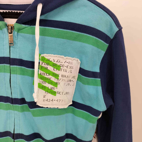 ディーゼル DIESEL ボーダー ジップアップパーカー メンズ import:M