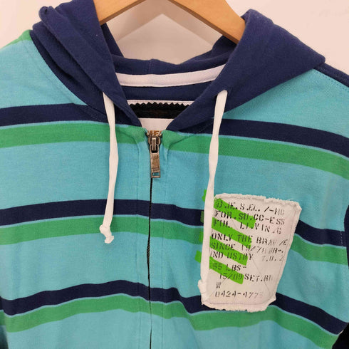 ディーゼル DIESEL ボーダー ジップアップパーカー メンズ import:M