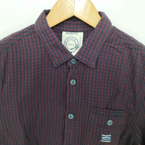 ディーゼル DIESEL ダブルガーゼ チェック柄シャツ メンズ import:L