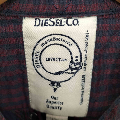 ディーゼル DIESEL ダブルガーゼ チェック柄シャツ メンズ import:L