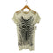 ディーゼル DIESEL ゼブラ柄ダメージ加工Tシャツ レディース import:XS