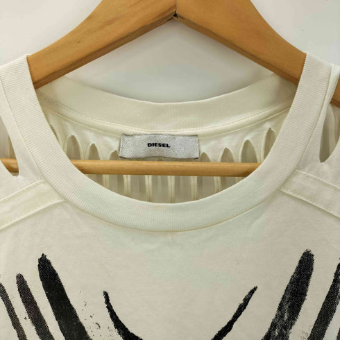 ディーゼル DIESEL ゼブラ柄ダメージ加工Tシャツ レディース import:XS