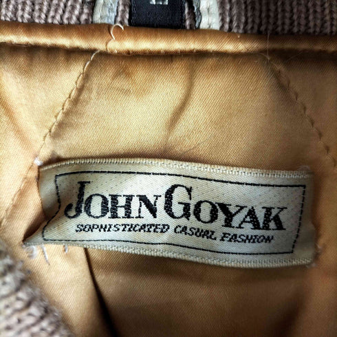 JOHN GOYAK OLD 日本製 カウレザー スエード 袖切替 スタジャン スタジアムジャンパー 裏地キルティング メンズ JPN:L