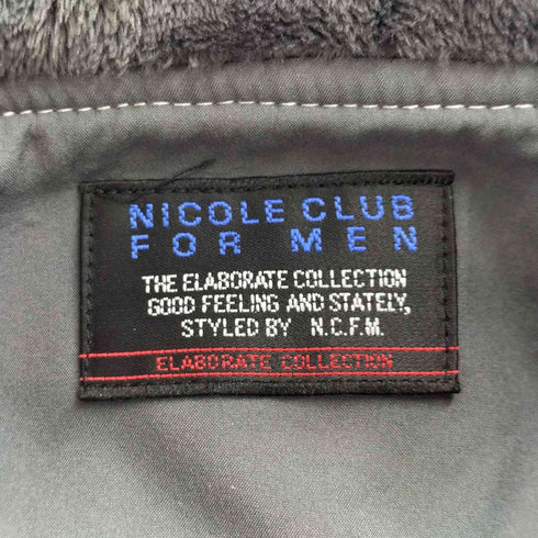 ニコルクラブフォーメン NICOLE CLUB FOR MEN スウェード起毛ポンチ裏ファーライダースパーカー メンズ JPN:48