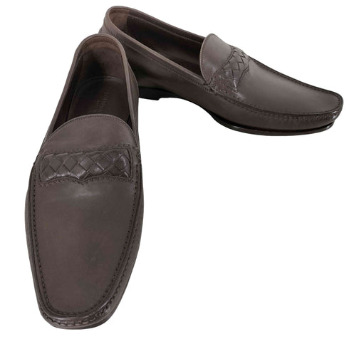 ボッテガヴェネタ BOTTEGA VENETA イントレチャート レザーローファー メンズ EUR:40