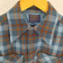 ペンドルトン PENDLETON 70S USA製 PURE VIRGIN WOOL フラップポケット ウール オープンカラー チェック シャツ メンズ import:S