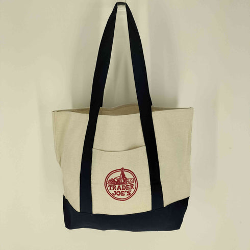 TRADER JOE'S ロゴ 刺繍 キャンバス トートバッグ エコバッグ レディース