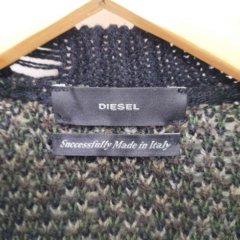 ディーゼル DIESEL Y2K グランジ ダメージ加工 迷彩 ニット メンズ import:XS