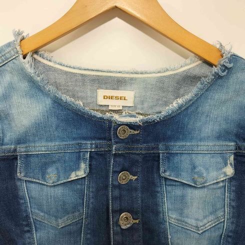 ディーゼル DIESEL ノーカラー ショートデニムジャケット レディース import:XS