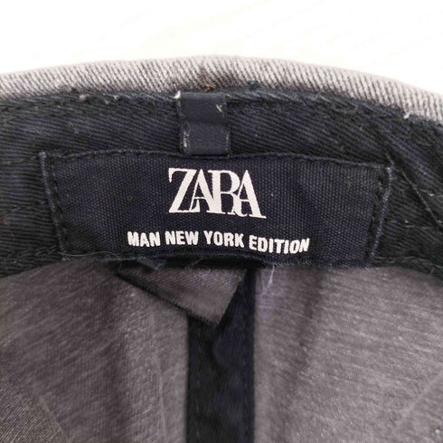ザラ ZARA ダメージ加工ウォッシュドデニムキャップ ピグメント メンズ JPN:M