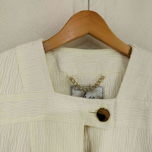 MILLY 金ボタン ノーカラー ハーフコート レディース