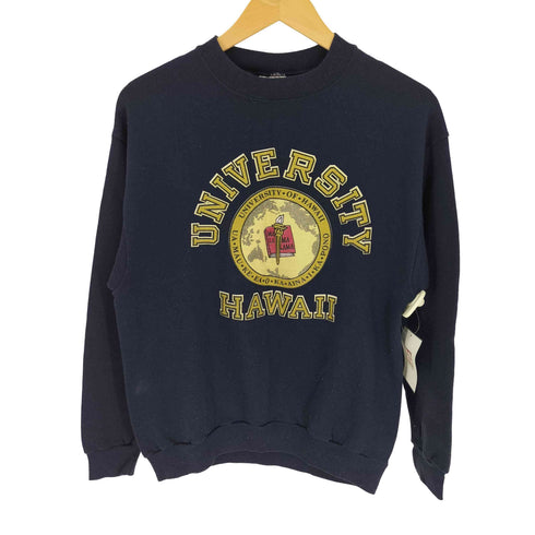 90S USA製 Tee Jays ボディ HAWAII UNIVERSITY カレッジ ロゴ プリント クルーネック スウェット メンズ import:M