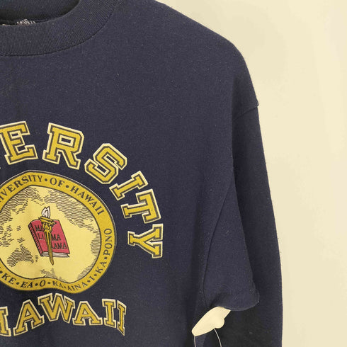 90S USA製 Tee Jays ボディ HAWAII UNIVERSITY カレッジ ロゴ プリント クルーネック スウェット メンズ import:M