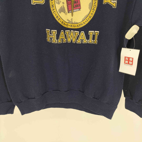 90S USA製 Tee Jays ボディ HAWAII UNIVERSITY カレッジ ロゴ プリント クルーネック スウェット メンズ import:M