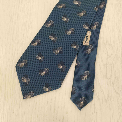 イヴサンローラン Yves Saint Laurent 総柄 シルク ネクタイ メンズ